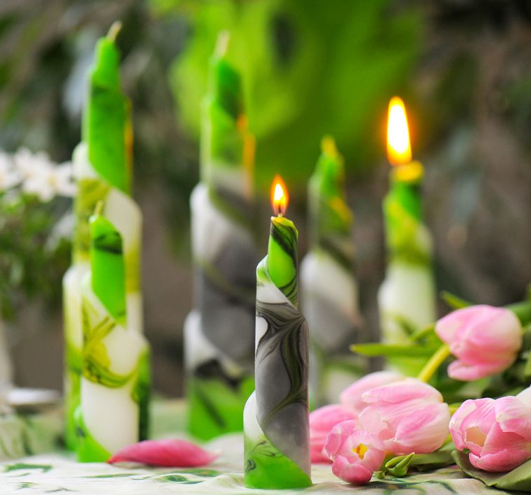 Kerzen für frische Frühlingsstimmung