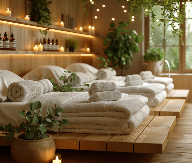 Ein Paar genießt ein entspannendes Wellness-Wochenende mit Massage und Spa